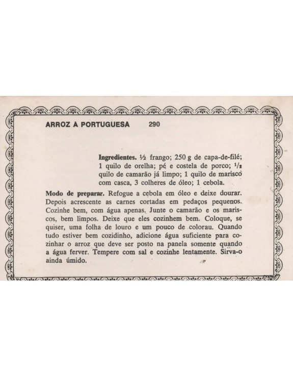 FICHARIO ANTIGO DE RECEITAS 289 E 290 
