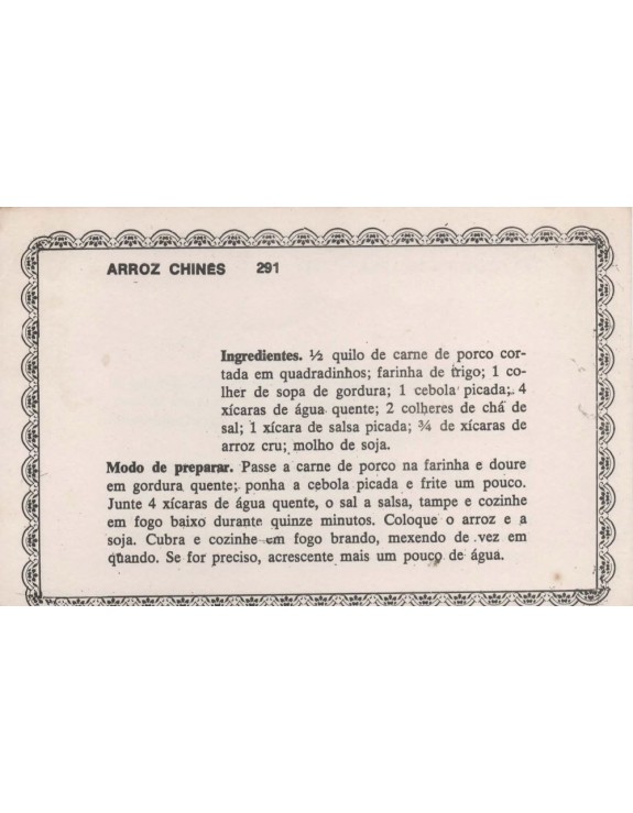 FICHARIO ANTIGO DE RECEITAS 291 E 292