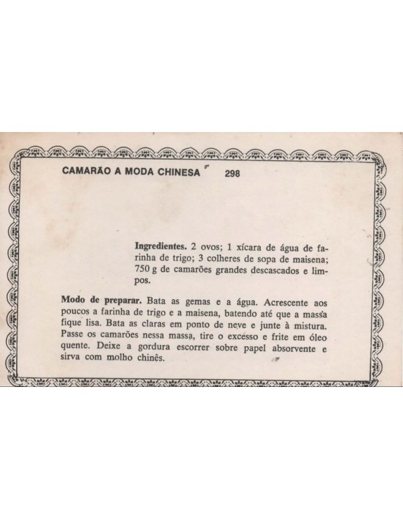 FICHARIO ANTIGO DE RECEITAS 297  E 298