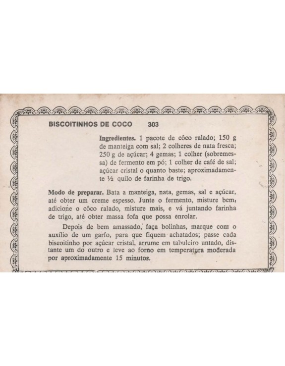 FICHARIO ANTIGO DE RECEITAS 303 E 304