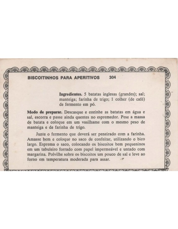 FICHARIO ANTIGO DE RECEITAS 303 E 304