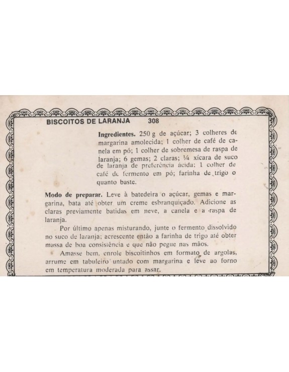FICHARIO ANTIGO DE RECEITAS 307 E 308