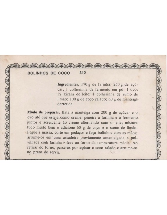 FICHARIO ANTIGO DE RECEITAS 311 E 312
