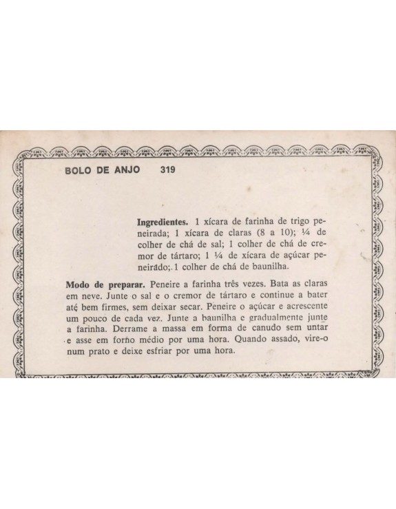 FICHARIO ANTIGO DE RECEITAS 319 E 320
