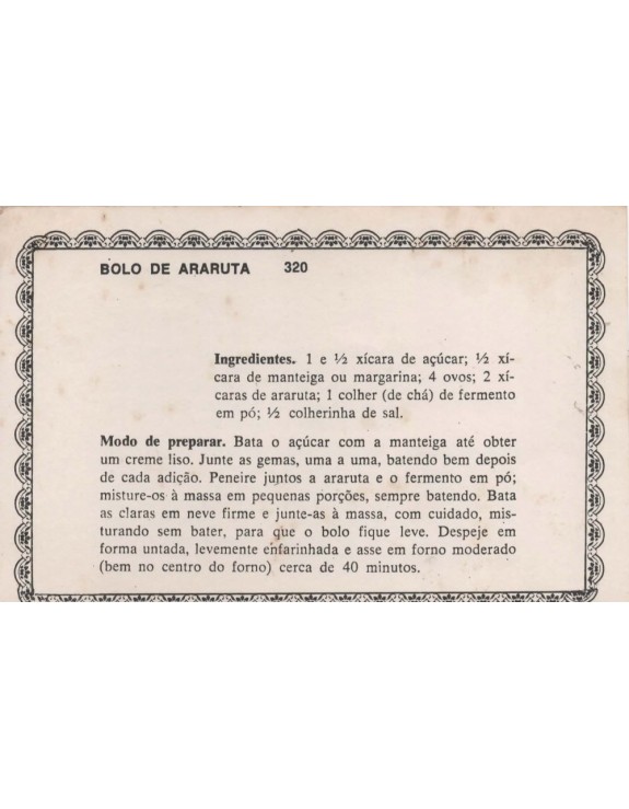 FICHARIO ANTIGO DE RECEITAS 319 E 320