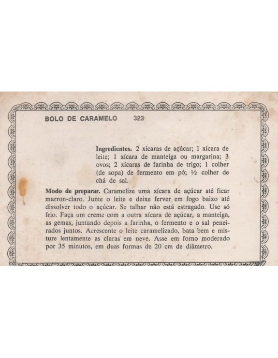 FICHARIO ANTIGO DE RECEITAS 323 E 324