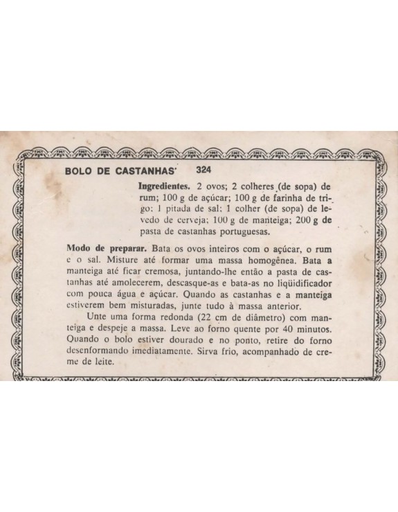 FICHARIO ANTIGO DE RECEITAS 323 E 324