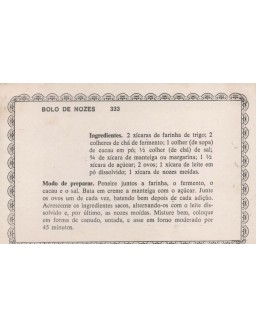 FICHARIO ANTIGO DE RECEITAS 333 E 334