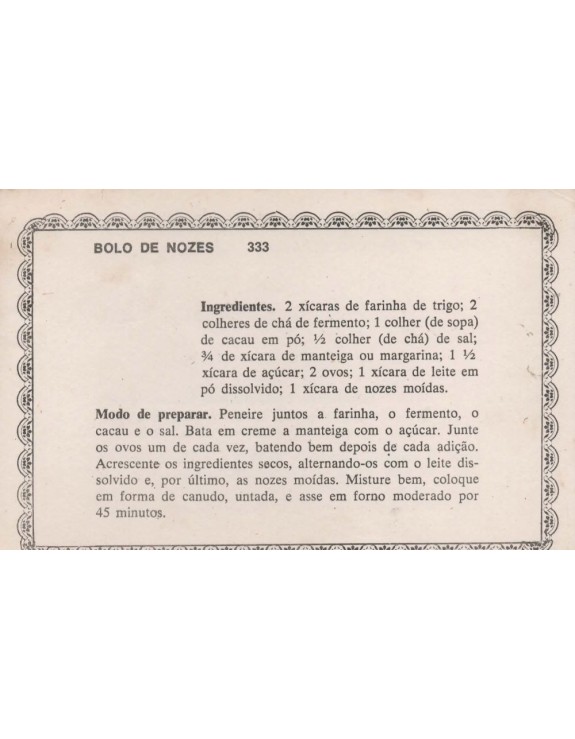 FICHARIO ANTIGO DE RECEITAS 333 E 334