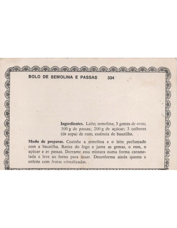 FICHARIO ANTIGO DE RECEITAS 333 E 334