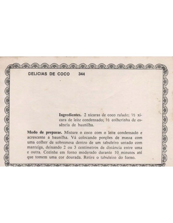 FICHARIO ANTIGO DE RECEITAS 343 E 344