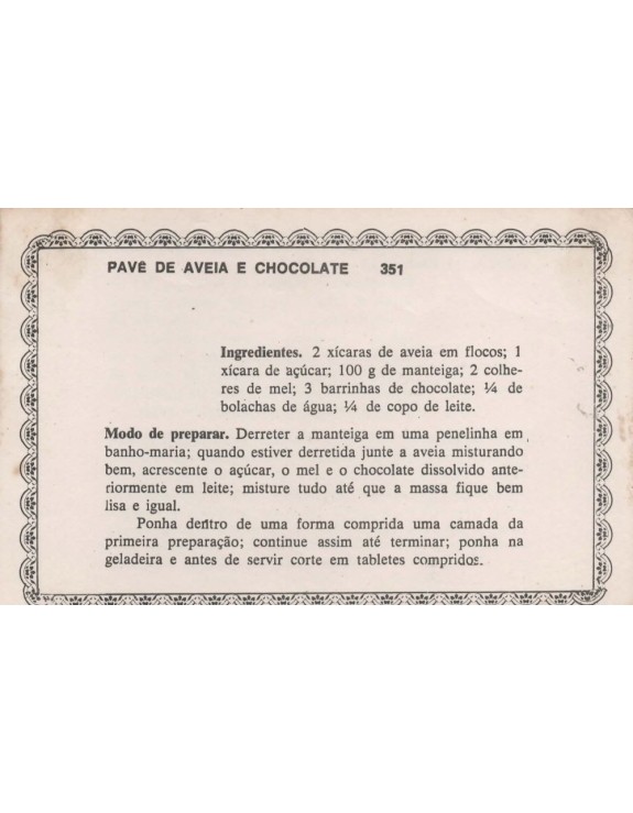 FICHARIO ANTIGO DE RECEITAS 351 E 352