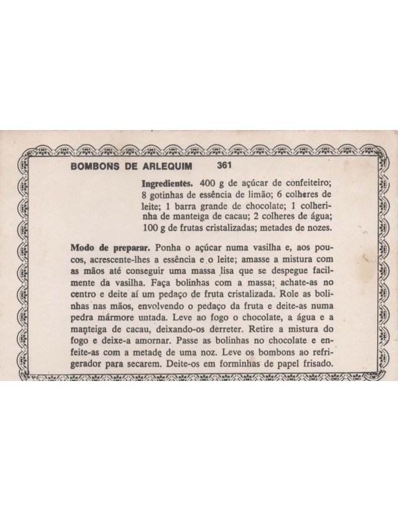 FICHARIO ANTIGO DE RECEITAS 361 E 362