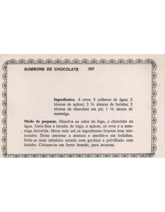 FICHARIO ANTIGO DE RECEITAS 361 E 362