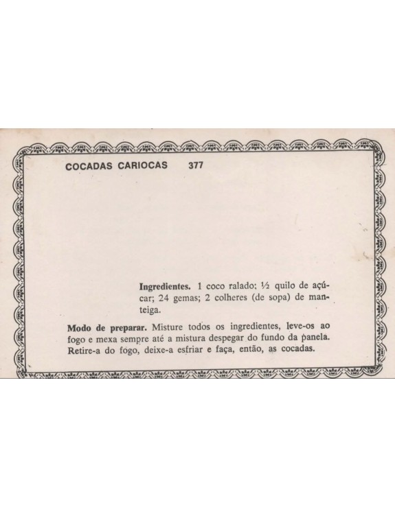 FICHARIO ANTIGO DE RECEITAS 377 E 378