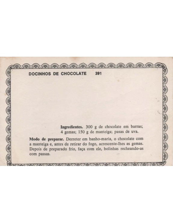 FICHARIO ANTIGO DE RECEITAS 391 E 392