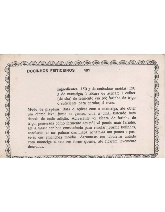 FICHARIO ANTIGO DE RECEITAS 401 E 402