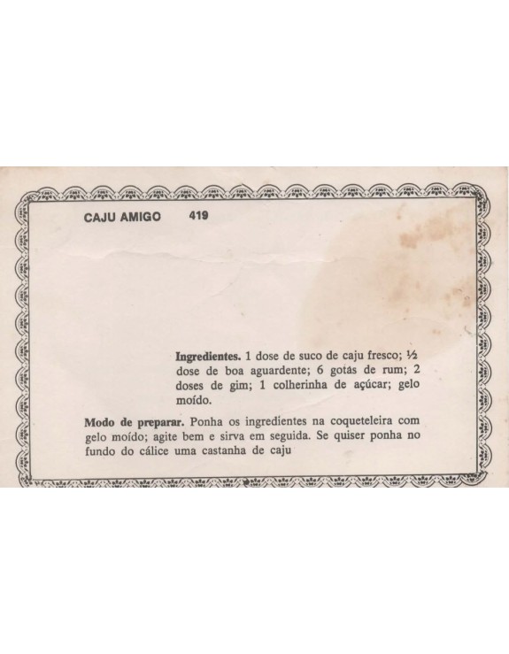 FICHARIO ANTIGO DE RECEITAS 419 E 420