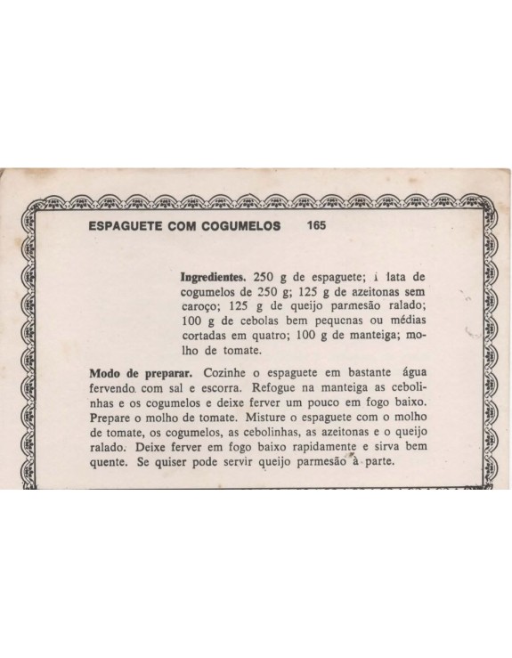 FICHARIO ANTIGO DE RECEITAS 165 E 166