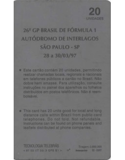 FORMULA I GP BRASIL SAO PAULO - 26 GP BRASIL FORMULA 1 AUTODROMO DE INTERLAGOS SP 28 A 30/03/97