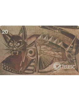 MUSEU DE ARTE DE SANTA CATARINA - GATO E PEIXE PINTURA E ESPAGEM SOBRE MADEIRA - ACERVO DO SEU CINQUENTENARIO 1949-1999 TELESC