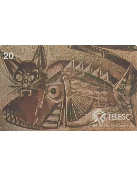MUSEU DE ARTE DE SANTA CATARINA - GATO E PEIXE PINTURA E ESPAGEM SOBRE MADEIRA - ACERVO DO SEU CINQUENTENARIO 1949-1999 TELESC