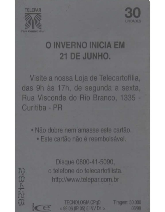 O INVERNO INICIA EM 21 DE JUNHO