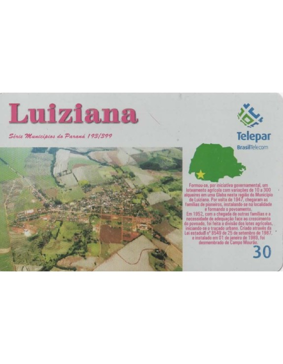 SERIE MUNICIPIOS DO PARANA 193 DE 399 - LUIZIANA