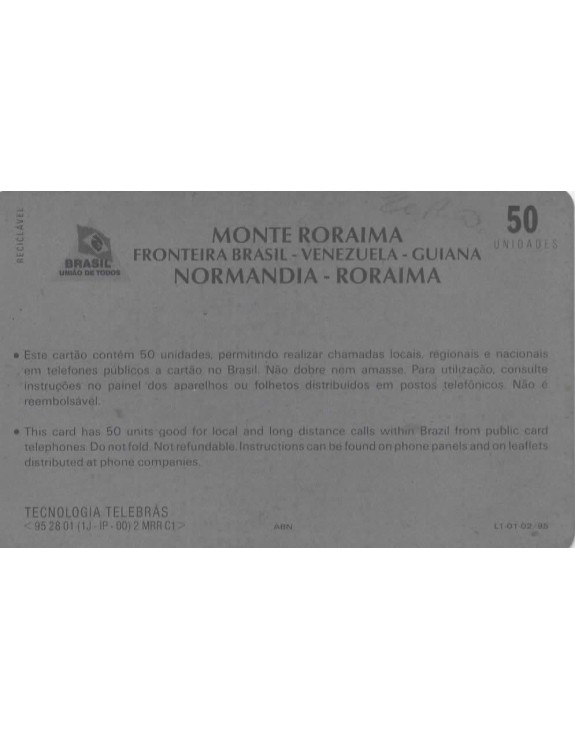 MONTE RORAIMA - FRONTEIRA BRASIL VENEZUELA E GUIANA - NORMANDIA RORAIMA