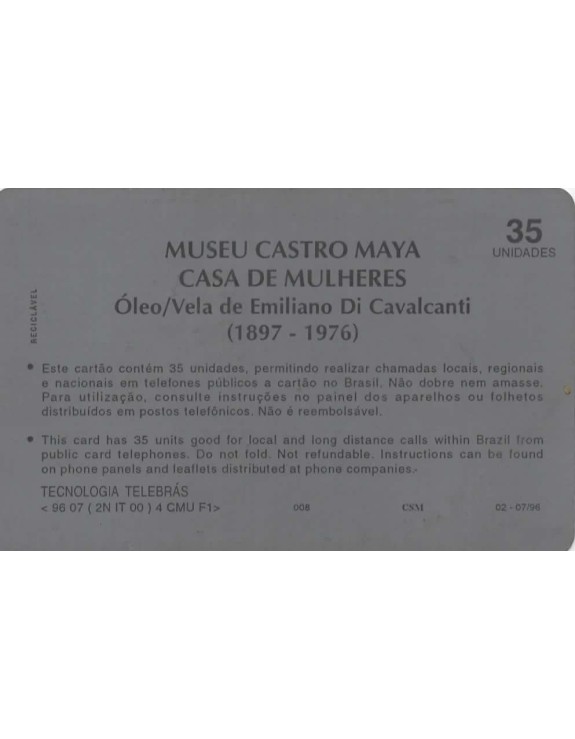 SERIE MUSEUS - MUSEU CASTRO MAYA - CASA DE MULHERES OEO/VELA DE EMILIANO DI CAVALCANTI