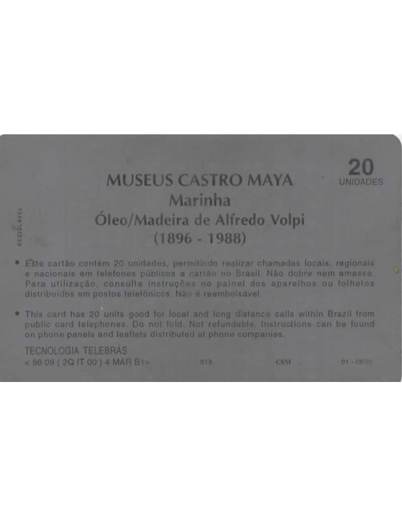 SERIE MUSEUS - MUSEU CASTRO MAYA - MARINHA OLEO/MADEIRA DE ALFREDO VOLPI 1896-1988