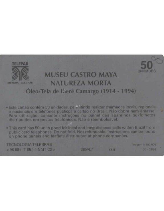 SERIE MUSEUS - MUSEU CASTRO MAYA - NATUREZA MORTA OLEO/TELA DE IBERE CAMARGO 1914-1994