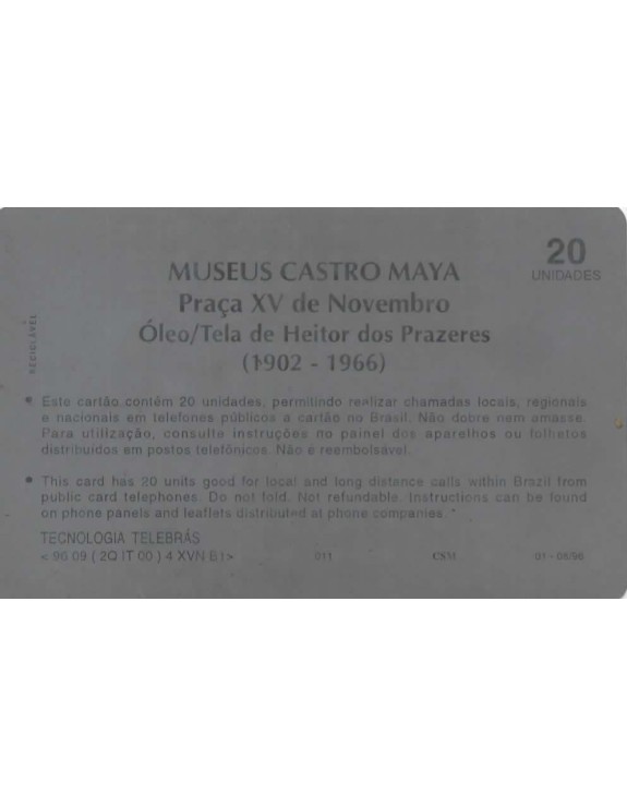SERIE MUSEUS - MUSEU CASTRO MAYA - PRAÇA XV DE NOVEMBRO OLEO/TELA DE HEITOR DOS PRAZERES 1902-1966