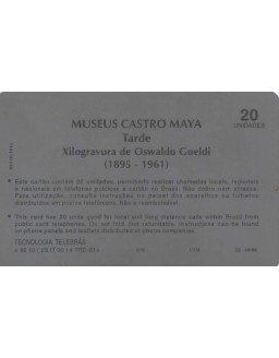 SERIE MUSEUS - MUSEU CASTRO MAYA - TARDE  XILUGRAVURA DE OSWALDO GOELDI 1895-1961