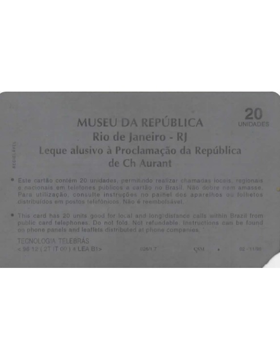 SERIE MUSEUS - MUSEU DA REPUBLICA - RIO DE JANEIRO - RJ - LEQUE ALUSIVO A PROCLAMAÇAO DA REPUBLICA DE CH AURANT