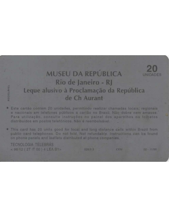SERIE MUSEUS - MUSEU DA REPUBLICA - RIO DE JANEIRO - RJ - LEQUE ALUSIVO A PROCLAMAÇAO DA REPUBLICA DE CH AURANT