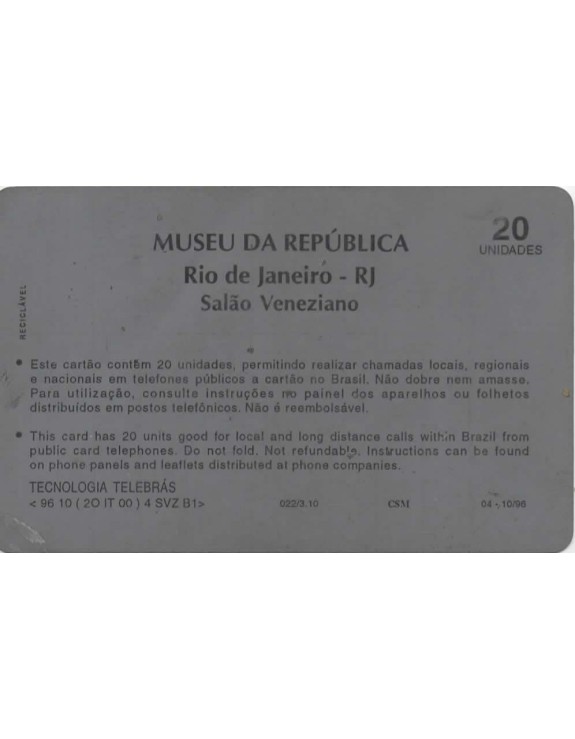 SERIE MUSEUS - MUSEU DA REPUBLICA - RIO DE JANEIRO - RJ - SALAO VENEZIANO