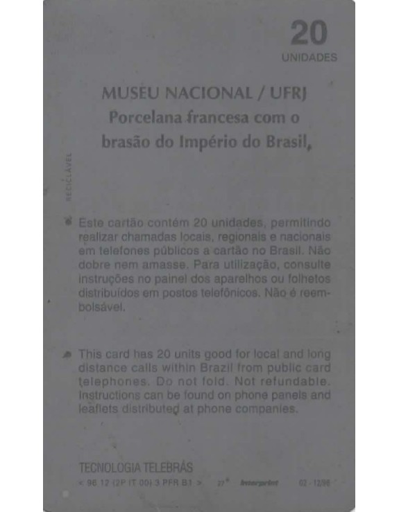 SERIE MUSEUS - MUSEU NACIONAL/UFRJ - PORCELANA FRANCESA COM O BRASAO DO IMPERIO DO BRASIL
