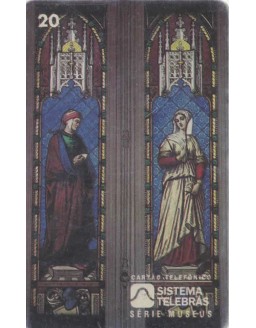 SERIE MUSEUS - MUSEU NACIONAL - VITRAL COM AS FIGURAS DE DANTE  E BEATRIZ