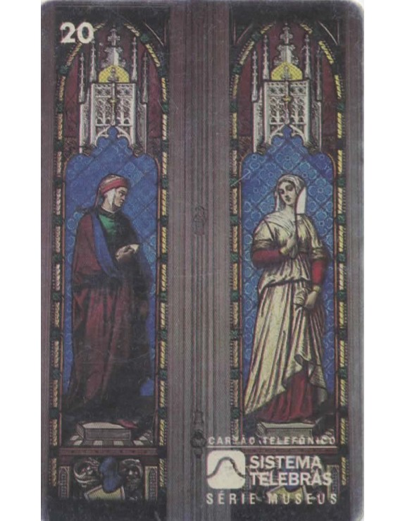 SERIE MUSEUS - MUSEU NACIONAL - VITRAL COM AS FIGURAS DE DANTE  E BEATRIZ