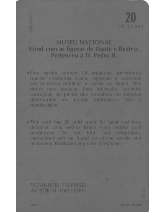 SERIE MUSEUS - MUSEU NACIONAL - VITRAL COM AS FIGURAS DE DANTE  E BEATRIZ