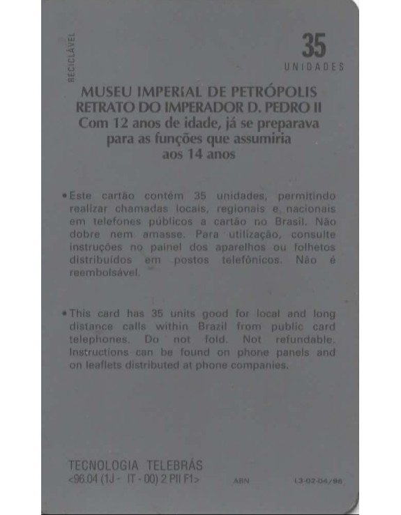 SERIE MUSEUS - MUSEU IMPERIAL DE PETROPOLIS - RETRATO DO IMPERADOR D. PEDRO II