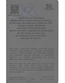 NATAL DE 1997 - VISTA NOTURNA DA CATEDRAL BASILICA MENOR NOSSA SENHORA DA GLORIA DE MARINGA 
