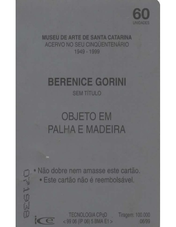 MUSEU DE ARTE DE SANTA CATARINA - BERENICE GORINI - OBJETO EM MPALHA E MADEIRA - TELESC