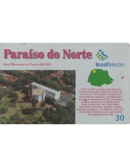 SERIE MUNICIPIOS DO PARANA 252 DE 399 - PARAISO DO NORTE
