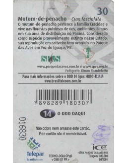 SERIE PARQUE DAS AVES 06/13 - MUTUM DE PENACHO - CRAX FASCIOLATA