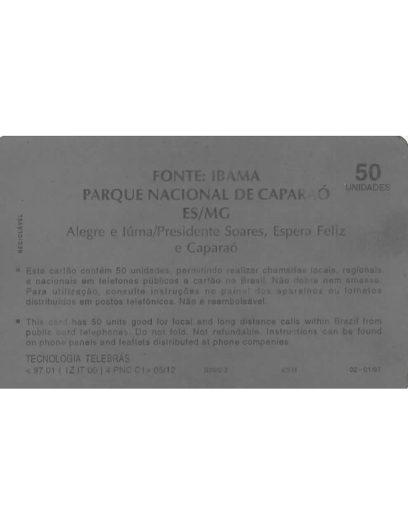 SERIE PARQUES NACIONAIS - PARQUE NACIONAL DE CAPARAÓ - ES/MG