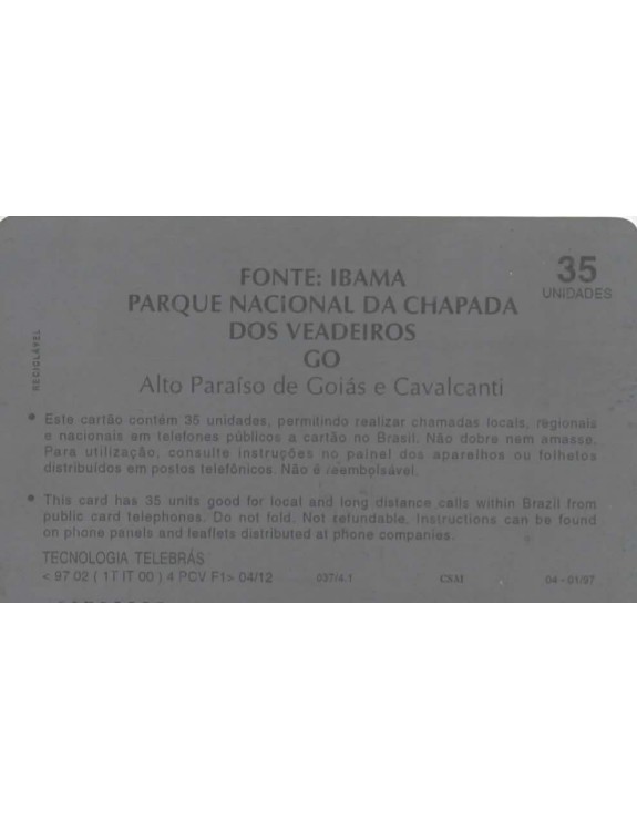 SERIE PARQUES NACIONAIS - PARQUE NCIONAL DA CHAPADA DOS VEADEIROS - GO