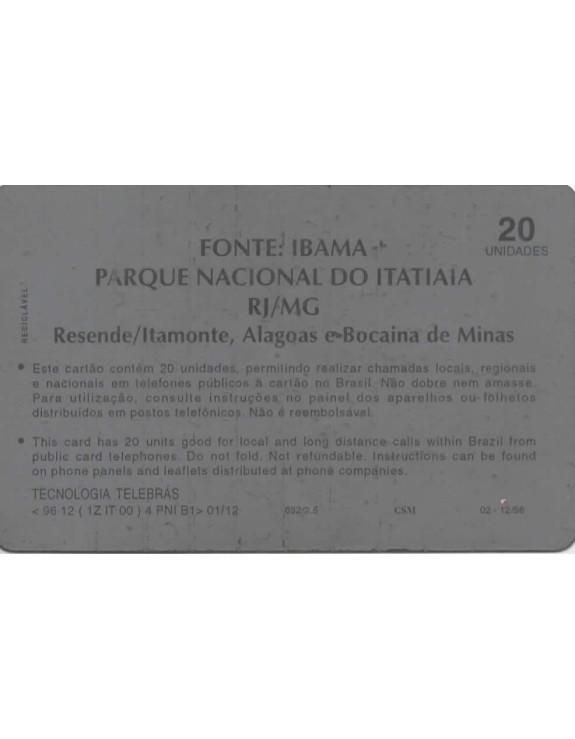 SERIE PARQUES NACIONAIS - PARQUE NACIONAL DO ITATIAIA - RJ/MG - FONTE IBAMA
