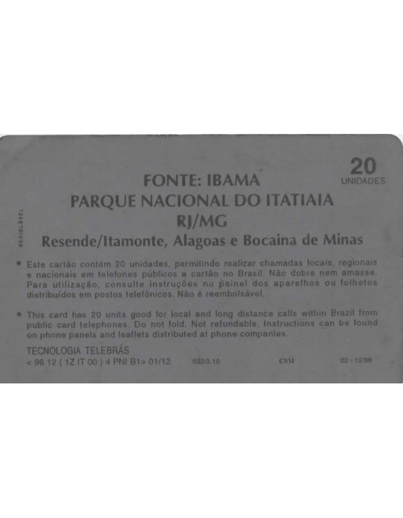 SERIE PARQUES NACIONAIS - PARQUE NACIONAL DO ITATIAIA - RJ/MG - FONTE IBAMA